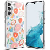 Ringke Fusion Design Armoured Case Cover mit Gelrahmen für Samsung Galaxy S22+ (S22 Plus) transparent (Floral) (F593R31)