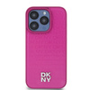 DKNY DKHMP15LPSHRPSP iPhone 15 Pro 6.1" różowy/pink hardcase Leather Monogram Pattern Metal Logo MagSafe