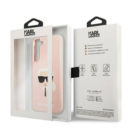 Karl Lagerfeld KLHCS22MSLKHPI S22 + S906 pink / pink hardcase Silicone Karl`s Head