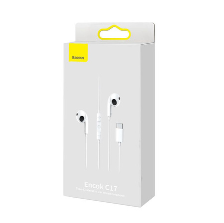 Baseus Encok Type-C lateral in-ear Wired Earphone C17 White