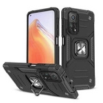 Wozinsky Ring Armor Tough Hybrid Case Cover + Magnethalterung Mi Poco M4 Pro 5G / Redmi Note 11 5G (China) / Redmi Note 11T 5G / Redmi Note 11S 5G Schwarz