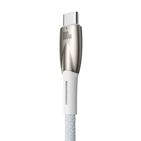 Kabel USB do USB-C Baseus Glimmer, 100W, 1m (biały)