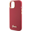 Guess Silicone Script Metal Logo &amp; Frame case for iPhone 15 - red