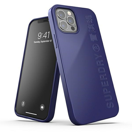 SuperDry Snap iPhone 12/12 Pro Compostab le granatowy/navy 42627