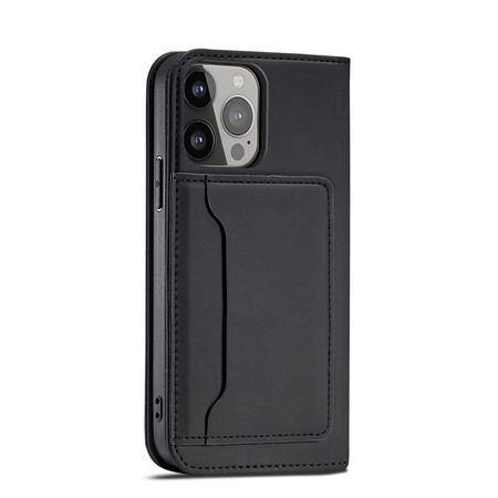 Magnetkartenhülle für iPhone 13 Pro Max Tasche Kartenetui Kartenhalter Schwarz