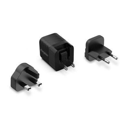 Energizer Ultimate - Ładowarka sieciowa Multiplug EU / UK / US GaN USB-C 20W PD (Czarny)