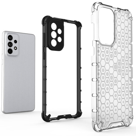 Honeycomb etui pancerny pokrowiec z żelową ramką Samsung Galaxy A73 niebieski