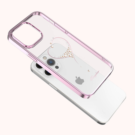 Kingxbar Wish Series case for iPhone 14 Pro Max decorated with pink crystals