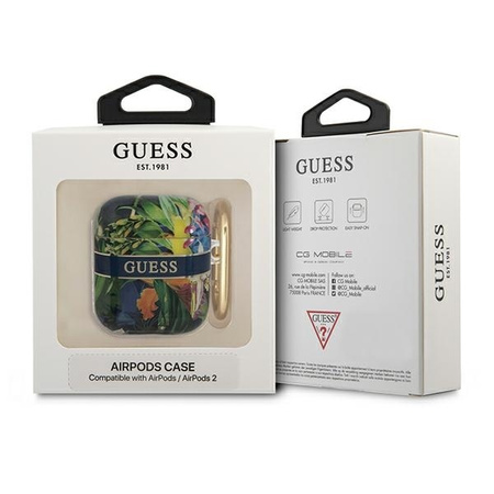 Schutzhülle APPLE AIRPODS Guess AirPods Flower Strap Collection (GUA2HHFLB) blau