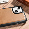 iCarer Leather Oil Wax case covered with natural leather for iPhone 14 Plus (MagSafe compatible) braun (WMI14220719-TN)