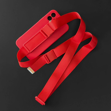 Rope case żelowe etui ze smyczą łańcuszkiem torebka smycz Xiaomi Redmi 9 różowy