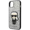 Original Case IPHONE 14 Karl Lagerfeld Hardcase Glitter Flakes Ikonik (KLHCP14SGFKPG) silver