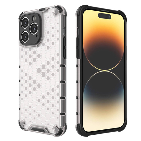 Honeycomb etui iPhone 14 Pro pancerny hybrydowy pokrowiec czarne