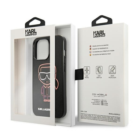 Original Case IPHONE 13 PRO MAX Karl Lagerfeld Hardcase Karl Ikonik Outline (KLHCP13XTUOK) multicolored