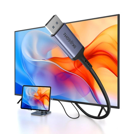 Kabel jednokierunkowy Baseus High Definition Series USB-C do DisplayPort 1.4 8K 60Hz 2m - czarny