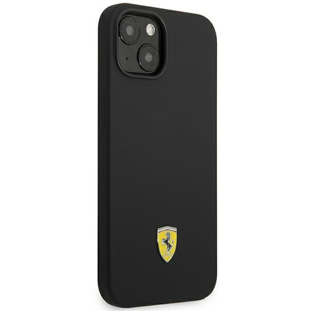 Original Case IPHONE 14 PLUS Ferrari Hardcase Silicone Metal Logo black