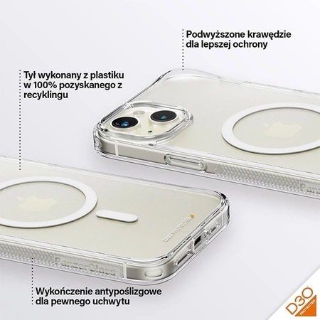 PanzerGlass HardCase with MagSafe with D3O and Military Grade Certified for iPhone 15 Plus / 14 Plus - Transparent