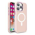 Armored magnetic iPhone 14 Plus MagSafe Color Matte Case - pink