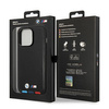 Original Case IPHONE 14 PRO BMW Leather Stamp Tricolor MagSafe (BMHMP14L22PTDK) black