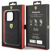 Ferrari Quilted Metal Logo-Hülle für iPhone 15 Pro – Schwarz