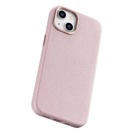 iCarer Litchi Premium Leather Case iPhone 14 Magnetic Leather Case with MagSafe pink (WMI14220709-PK)