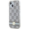 DKNY DKHMP14SHCPTSE iPhone 14 / 15 / 13 6.1" beżowy/beige hardcase IML Checkered Mono Pattern & Printed Stripes MagSafe