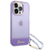 Guess Translucent Pearl Strap - Etui iPhone 14 Pro (fioletowy)