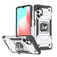 Wozinsky Ring Armor Tough Hybrid Case Cover + Magnethalter für Samsung Galaxy A73 silber