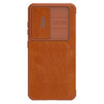 Nillkin Qin Leather Pro Case für Samsung Galaxy S23+ Flip Cover Kameraabdeckung braun