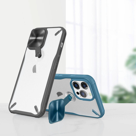 Nillkin Cyclops Case A durable case with a camera cover and a foldable stand for iPhone 13 Pro Max blue