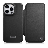 iCarer CE Premium Leather Folio Case iPhone 14 Pro Magnetic Flip Leather Folio Case MagSafe black (WMI14220714-BK)