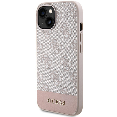 Guess nakładka do iPhone 15 Pro Max 6,7&quot; GUHCP15SG4GLPI HC PC/TPU 4G PU BOTTOM STRIPE różowa