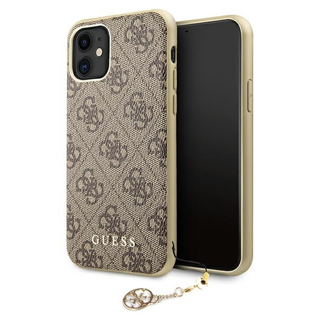 Guess GUHCN61GF4GBR iPhone 11 brown /brązowy hard case 4G Charms Collection