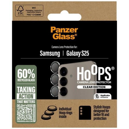 PanzerGlass Hoops Lens Protector Tempered Glass for Samsung Galaxy S25 Clear