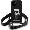 Karl Lagerfeld KLHCP15SSCBSKNK iPhone 15 6.1&quot; hardcase black/black Crossbody Silicone Ikonik