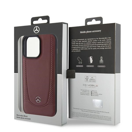 Etui Mercedes Leather Urban Bengale do iPhone 15 Pro - czerwone