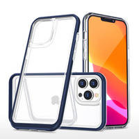 Klare 3in1 Hülle für iPhone 13 Pro Max Frame Cover Gel Blau