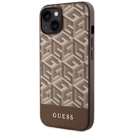 Guess GUHMP14SHGCFSEW iPhone 14 6.1&quot; Braun/Braun Hardcase GCube Stripes MagSafe