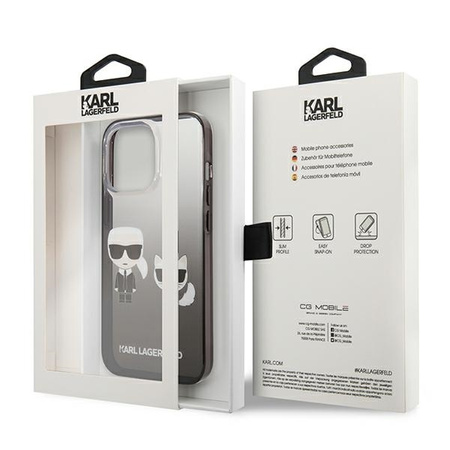 Karl Lagerfeld KLHCP13LTGKCK iPhone 13 Pro / 13 6,1 &quot;hardcase black / black Gradient Ikonik Karl &amp; Choupette