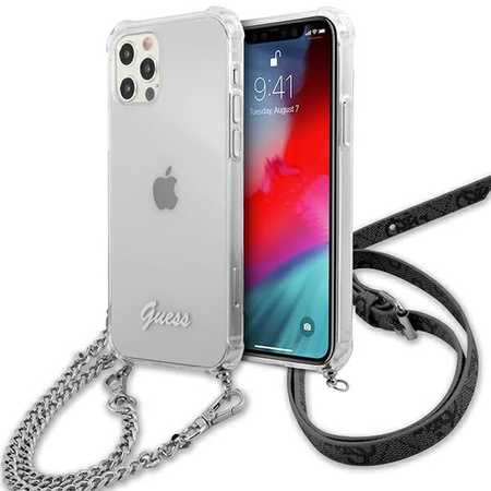 Guess GUHCP12LKC4GSSI iPhone 12 Pro Max 6,7" Transparent hardcase 4G Silver Chain