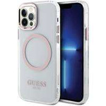 Guess GUHMP12MHTRMP iPhone 12/12 Pro 6.1" różowy/pink hard case Metal Outline Magsafe