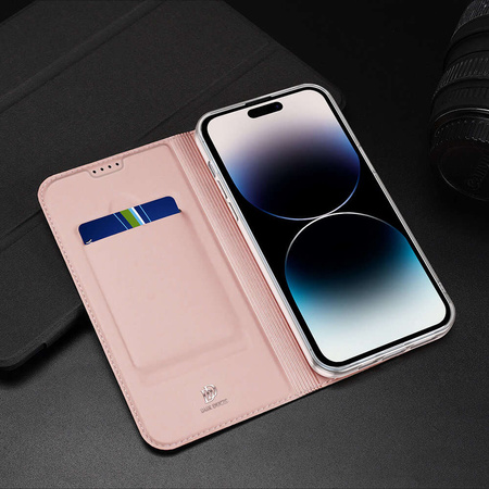 Etui do iPhone 15 Pro Max pokrowiec z klapką i portfelem Dux Ducis Skin Pro - czarne