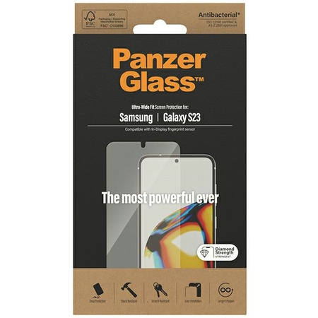 Gehärtetes Glas SAMSUNG GALAXY S23 PanzerGlass Ultra-Wide Fit Screen Protection (7322)