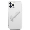 Guess GUHCP12MKTRSVSI iPhone 12/12 Pro 6,1" Transparent hardcase Vintage Script Silver