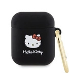 Hello Kitty Silikon 3D Kitty Head Hülle für AirPods 1/2 – Schwarz