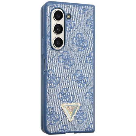 Original Case SAMSUNG GALAXY Z FOLD 5 Guess Hardcase Leather 4G Triangle Strass (GUHCZFD5P4TDPB) blue