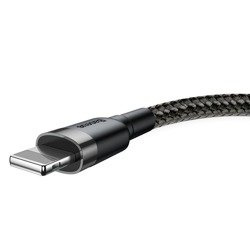 Baseus Cafule Cable - Kabel połączeniowy USB do Lightning, 2.4 A, 0.5 m (szary/czarny)