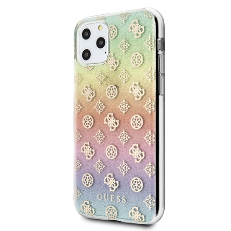 Guess 4G Peony Electroplated Pattern - Etui iPhone 11 Pro (tęczowy)