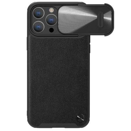 NILLKIN CAMSHIELD LEATHER S IPHONE 13 PRO MAX, BLACK / CZARNY