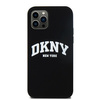 DKNY DKHMP12MSNYACH iPhone 12/12 Pro 6.1" czarny/black hardcase Liquid Silicone White Printed Logo MagSafe